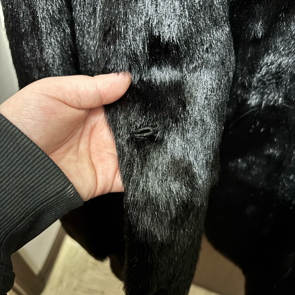 Vintage 80s Black Rabbit Fur Coat | Old Hollywood Glam | Genuine Fur - Picture 3 of 5